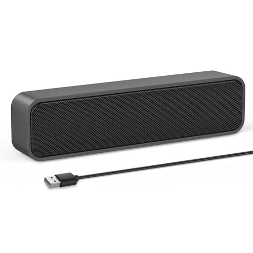 ZETIY Altoparlanti per computer, alimentati tramite USB, piccoli altoparlanti per PC, suono surround, mini soundbar, design antiscivolo, per PC, desktop, laptop, banco cassa