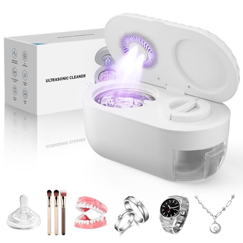 Upgraded Ultrasonic Jewelry Cleaner with Drying (200ml, 304 stainless)