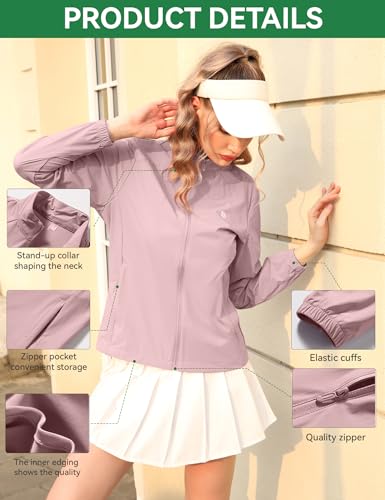 Image of Venzina Women's UPF 50+ Lightweight Athletic Jacket UV Sun Protection Full Zip Cooling Hoodie Long Sleeve Sunscreen Protective Clothing for Women for Outdoor Hiking, S-XL