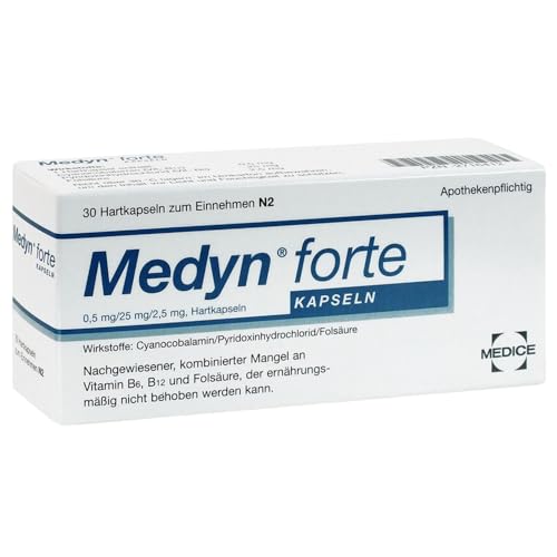 Medyn forte 30 Filmtabletten bei Erschöpfung durch Vitamin-Mangel - speziell abgestimmte Wirkkombination aus Vitamin B6, B12 und Folsäure
