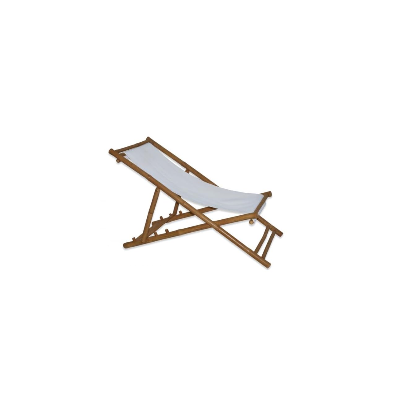 Chaise longue pliante de qualité en bambou KALYS dossier 3 positions