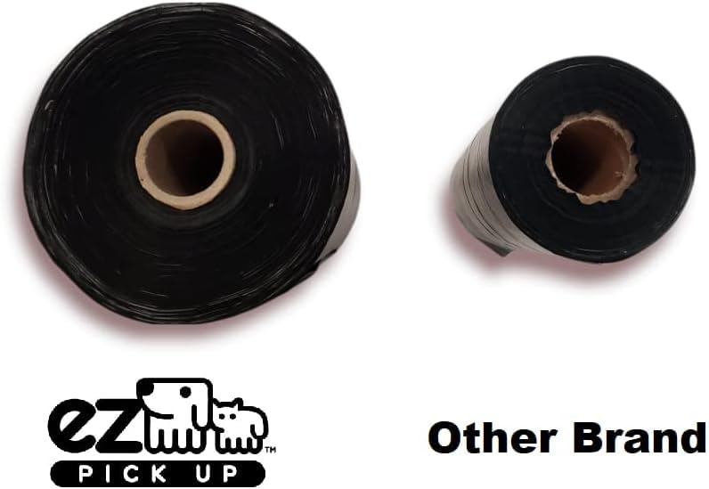 Image of EZ Pick Up 1000 Count Dog Waste Poop Bags, Unscented Single Roll, Heavy Duty, Improved Thickness (Black - 1000ct)
