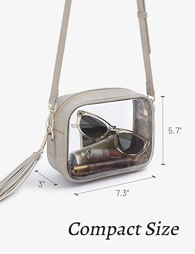 Image of Yarnic Clear Bag Stadium Approved, PVC Transparent Crossbody Purse Small Clear Crossbody Bag with Adjustable Shoulder Strap