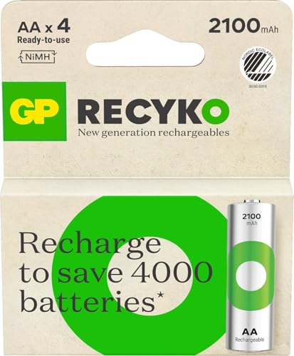 GP Batteries 223686 Blister 4 piles rechargeables AA Stilo 2100 mAh ReCyko
