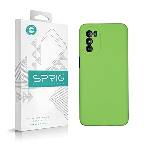 Image of SPRIG Compatible with Moto G52 Premium SilkTone Back Cover Drop Tested Shock Proof Mobile Case for Men, Women, Boys and Girls with Camera Protection (Radium Green)