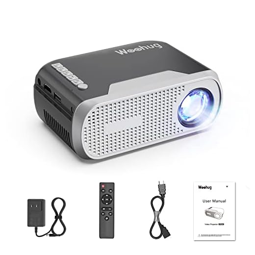 Mini Projector for iPhone, Woohug Mini Portable Projector for Kids Gifts, Movie Projector for Outdoor use, Small Home Theater Projector Full HD 1080P Supported Projector Compatible with HDMI, USB