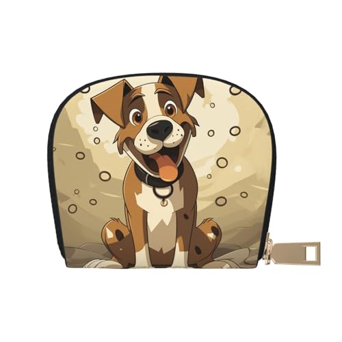 Cartoon Dog Bone Credit Card Holder Wallet, Leather Zipper Card Wallet For Women Ladies Rfid Blocking Card Case Small Coin Purse Accordion Wallet Gift - Main Image