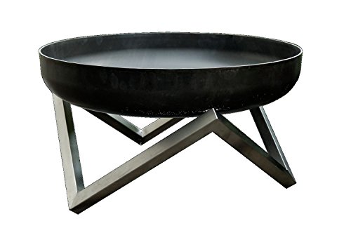 Svenskav Feuerschale Z 63cm für Garten & Terrasse (Rohstahl, XXL)- Design Feuerschalen rund für Outdoor Feuerstelle- Feuerfeste Schale groß geeignet für Grillrost, Grillen, BBQ, Lagerfeuer-7