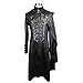 Devil Fashion Assassin’s Creed Black Leather Gothic Military Cloak Coat for Men (XXX-Large)