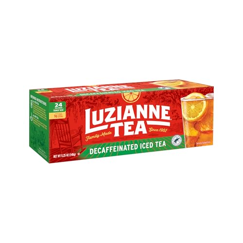 Luzianne Decaffeinated Iced Tea Bags, Family Size, 24ct Box (Pack of 1)