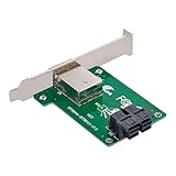 CY Mini SAS HD SFF-8644 - 内部SAS HD SFF-8643 PCBA メスアダプター デュアルポート ロープロファイルブラケット付き