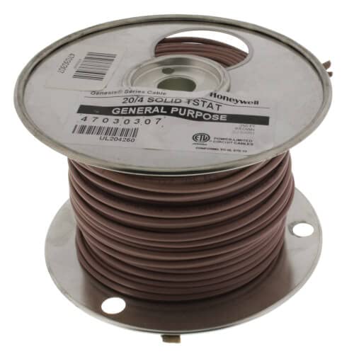 Greenwest, Thermostat Wire 250 ft - 20/4 Solid CL2 (PVC) Thermostat Cable (47030307), Number 02