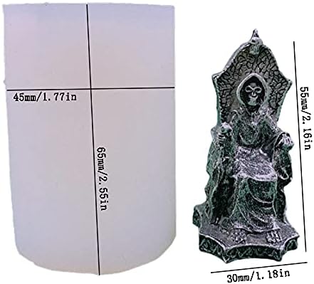Miniatura 2 de Cestony Moldes de silicona para velas de esqueleto y trono de la muerte, para hacer velas, pilar de resina, aromaterapia, cera, jabón, muestras de