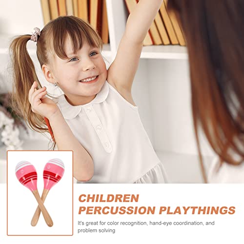 Eringogo Maracas 2 Pcs Maracas Hand Painted, 8 Wooden Sand Hammer Rumba Shakers For Kids, Latin Hand Percussion Instrument, Noisemaker Party Favors Supplies #TOP2