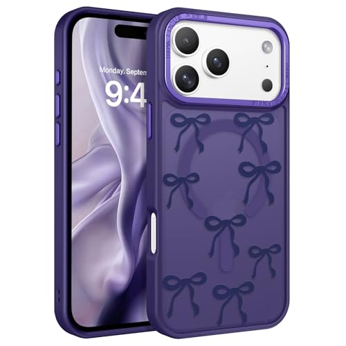 Coque iPhone 17 Pro Max transparente avec jolis nœuds pour filles