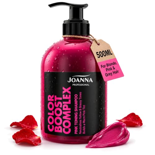 Joanna Pink Toning Shampoo for Blonde & Grey Hair, Colour Depositing 500ml