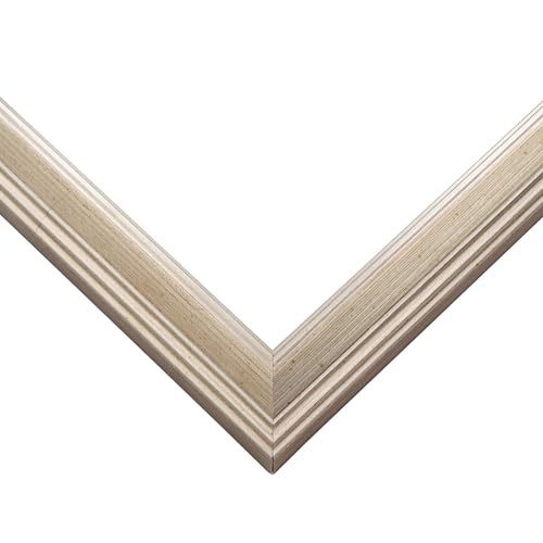 Picture Frame Moulding (Wood) 18ft bundle - Contemporary Antique Silver Finish - 0.75