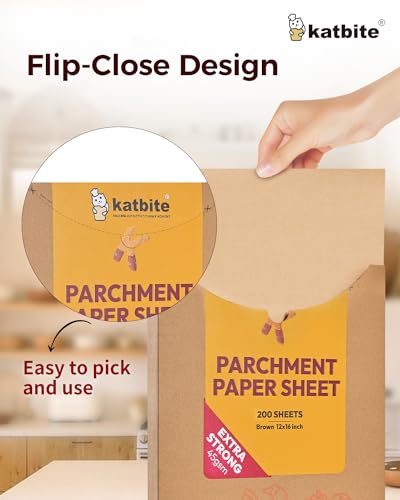 image for Katbite 200Pcs 12x16 In Unbleached Parchment Paper for Baking, Precut 