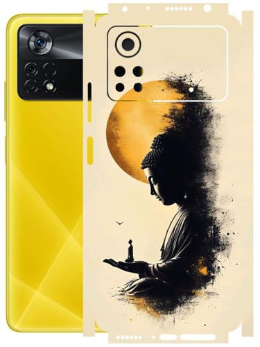 Image of AtOdds - Full Body Back Screen Guard Protector Film - Lamination Wrap Skin Sticker Compatible with Poco X4 PRO (5G) | Scratchproof Matte Finish (Divine)
