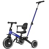XJD Triciclo Evolutivo de Bebé 5 en 1, Bicicleta Niños Desde 1 Año hasta 4 años, De Triciclo a Bicicleta con o sin Pedales, Ajustable y Transformable