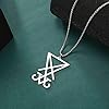 Satanic Sigil of Lucifer Necklace for Men Stainless Steel Gothic Church of Luciferian Occult Devil Seal Pendant Necklace Talisman Jewelry #2