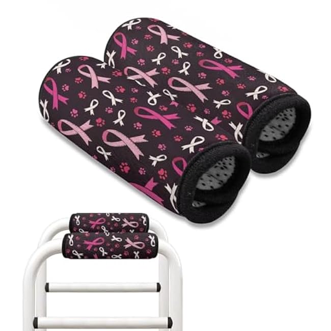 GLENLCWE Walker Hand Grips Cover 2 Packs Wheelchair Armrest Covers Anti-Slip Hand Grip Covers Mobility Aid Crutch Pads Comfortable Cushion Walker Grip Pads