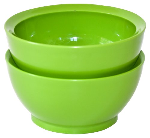Image of Santa Cruz Stack Plastic Serving Bowls, Green, Set of 2