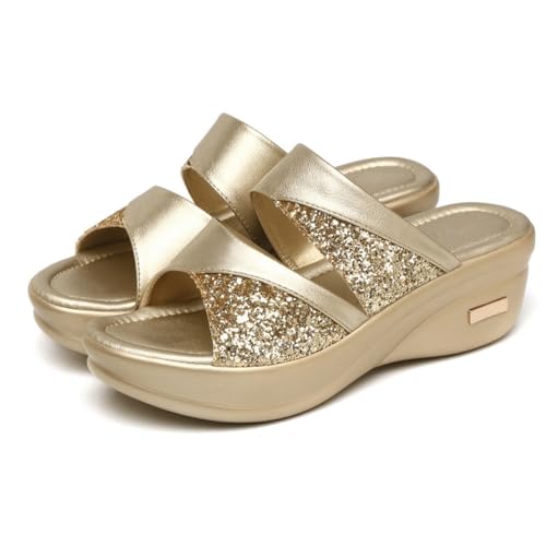 Sandales femme talon compensé confortables contre la fatigue de marche