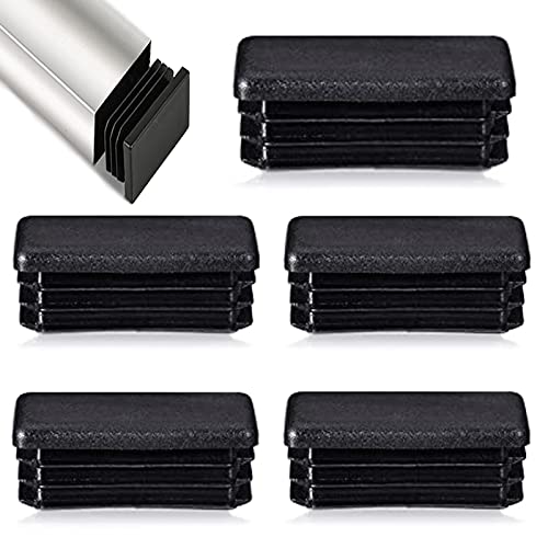 HJYZY 12 Stück Rechteckrohrstopfen 100x50mm Schwarz