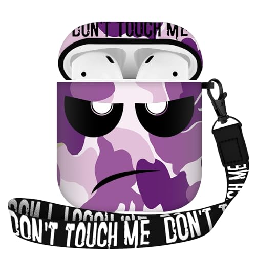 Image of for Airpods Case, Don't Touch Me for Airpods Cover with Keychain /Lanyard Soft Cute Shockproof Cover for Women Men Compatible with for Airpods 2 /1 Charging Case,Purple