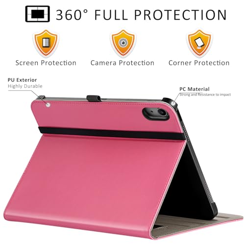 ZtotopCases for iPad 11th Generation Case 11-inch (A16) 2025, iPad 10th Generation Case 10.9 Inch 2022, Premium PU Leather Business Folio Stand Cover with Slot, Auto Wake/Sleep, Multi 4 Angles, Pink by ZtotopCases - Image 3