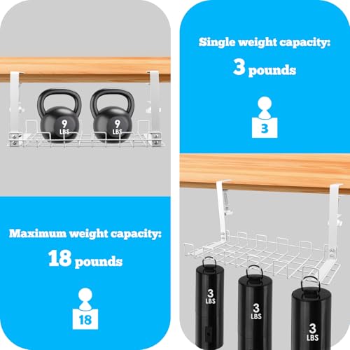 Organizador Cables, Bandeja de Gestión de Cables Cable Management, Organizador Cables Escritorio para Debajo del Escritorio, Cesta de Malla sin Taladrar, Accesorios para Almacenar y Esconder Cables - imagen 3