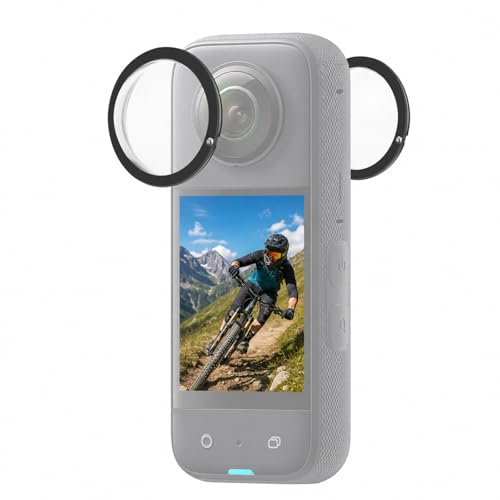 PULUZ Compatible for Insta360 X3 Sticky Lens Guards PC Protective Cover Cap for Insta 360 X3 Waterproof 360 Action Camera Accessories