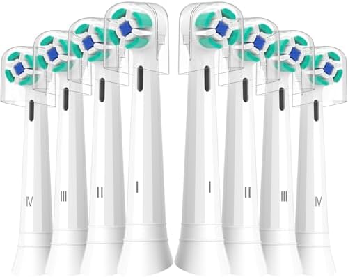 8er IO Sanfte Reinigung Aufsteckbürsten Kompatibel mit Oral B iO Elektrischen Zahnbürstea, Sensitiv IO Zahnbürste Aufsätze Geeignet für Oral B iO 2/3/4/5/6/7/8/9/10 (Weiß)