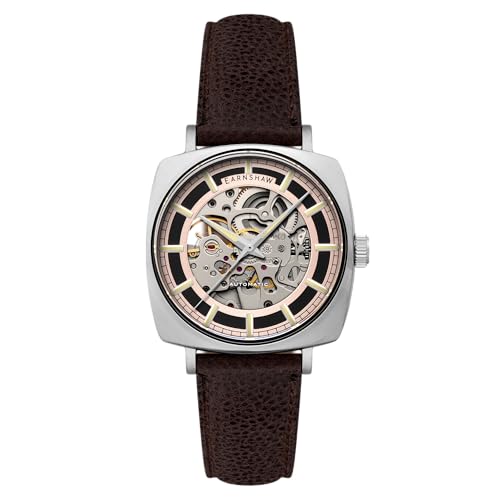 Montre Automatique Earnshaw Finies les Piles avec le Cadran Squelette Cuir Moorgate