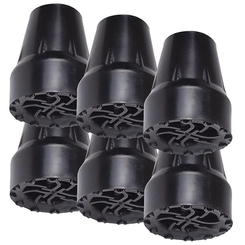 NULYLU Climbing Cane Foot Cover 6pcs Non-Slip Crutch Tips Walking Stick Foot Pad Replacement for Trekking Poles