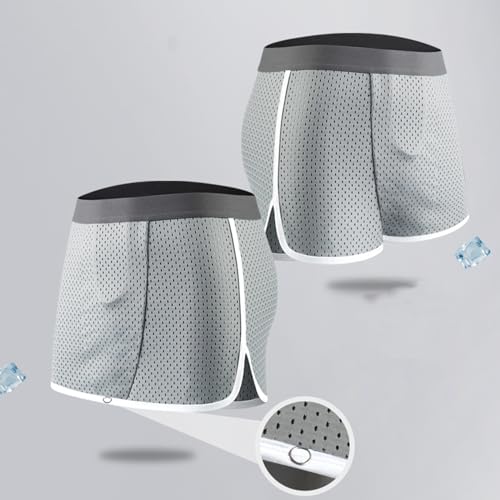 Evankin Men's Boxer Brief Underwear Hollowed Mesh Ice Silk Underpants Arlo Boxer Pants Loincloth Sleepwear Athletic Shorts3