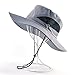 Produktbild Einfarbig Sonnenhüte Männer Outdoor Angeln Kappe Wide Brim Anti-UV-Strand-Kappen Frauen Bucket Hut Sommer Wandern Camping (Color : Gray)