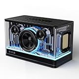 VELATEMOR Bluetooth-Lautsprecher, 45 W Echte Kabellose Stereo-Kopplung mit RGB-Licht-LED-Uhrenanzeige, für Partys Im Freien, Heimunterhaltung