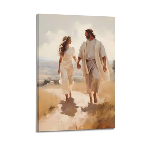 Poster chrétien marche main dans la main déco spirituelle