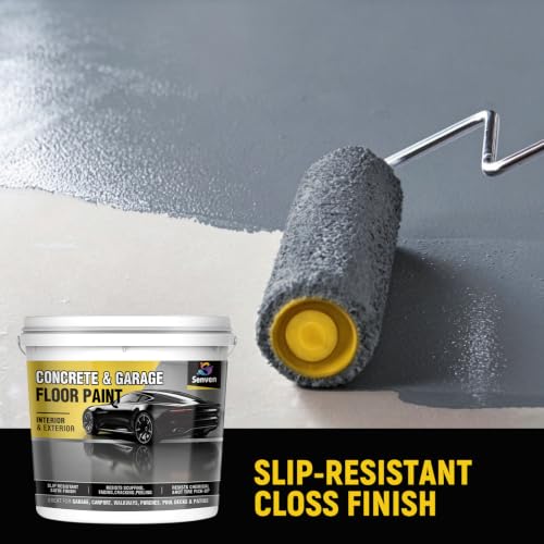 Pintura para piso de concreto y garaje SENVEN Gris 1 Galón, revestimiento semi brillante para interiores y exteriores miniatura 3