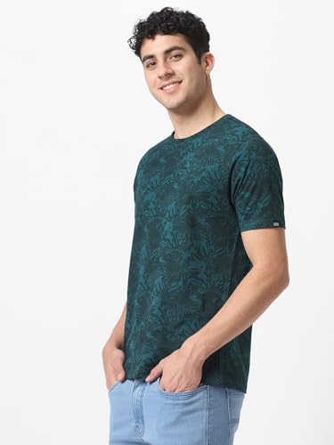 Image of Urbano Fashion Men's Printed Half Sleeve Slim Fit Cotton T-Shirt