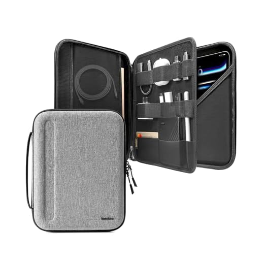 tomtoc Portföljväska för 12,9-tums iPad Pro 2020 3: e och 4: e generationen, Business Portfölj Organizer Bag för laddare, iPad-penna, kabel, bärande förvaringsfodral med surfplatta för Surface Pro