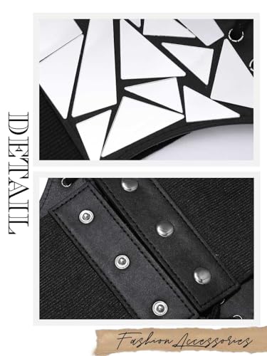 Vintage Sequin Corset Belt Wide Elastic Leather Waist Belt Rave Party Club Prom Clothing Waist Corset for Women and Girls4