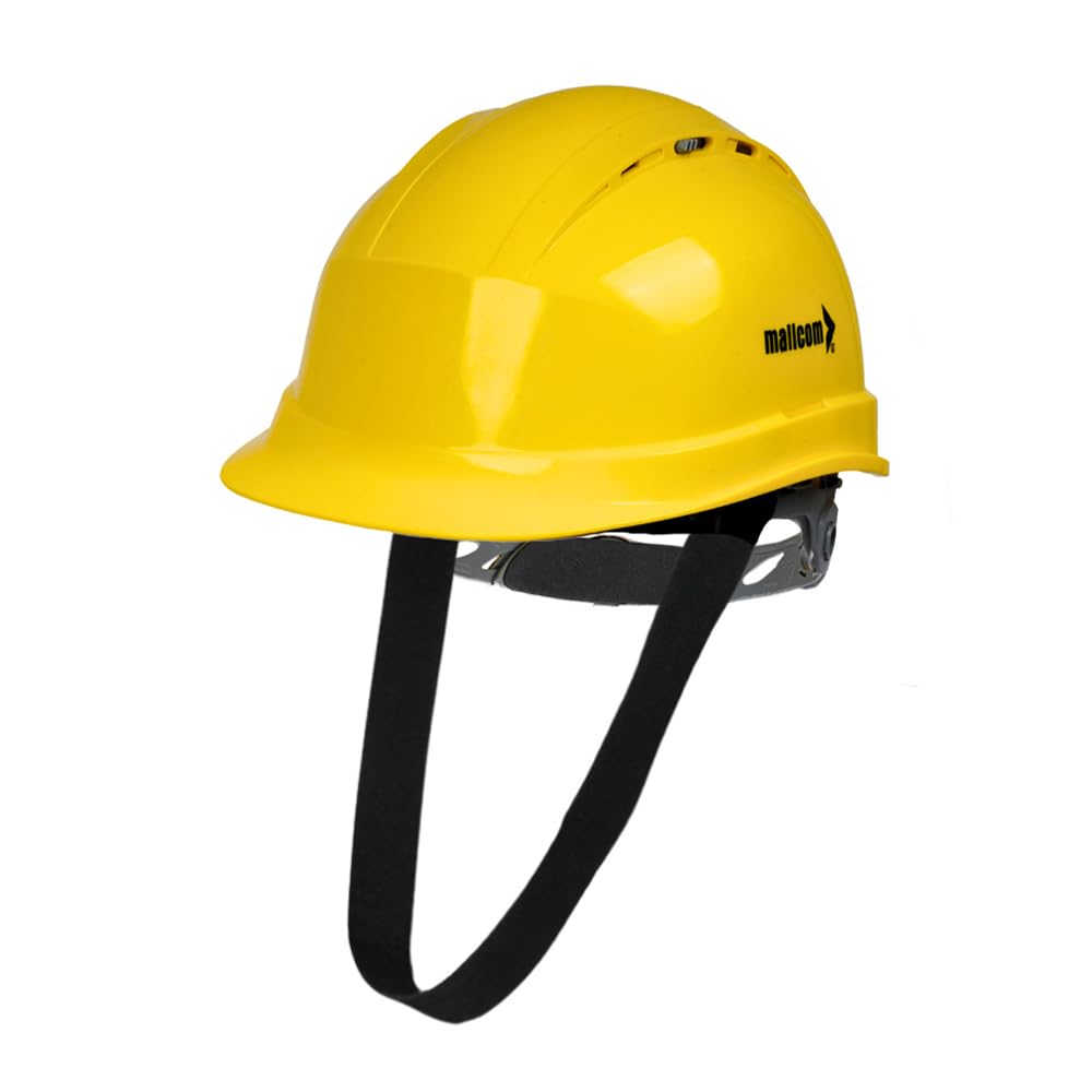 Mallcom Diamond XIII Yellow Ventilated Sturdy UV Resistant HDPE Safety Helmet with Plastic Suspension and Ratchet Type Adjustment Suitable for Industrial & Construction Purpose (Pack of 1) (Yellow) (B093BQH9QC) Amazon Price History, Amazon Price Tracker