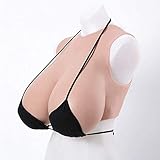揺れるシリコンバスト 人工乳房 偽乳毛細血管 シリコン充填 変装用 女性になる 乳房切除術 女装 胸 F カップ アジア系黄色
