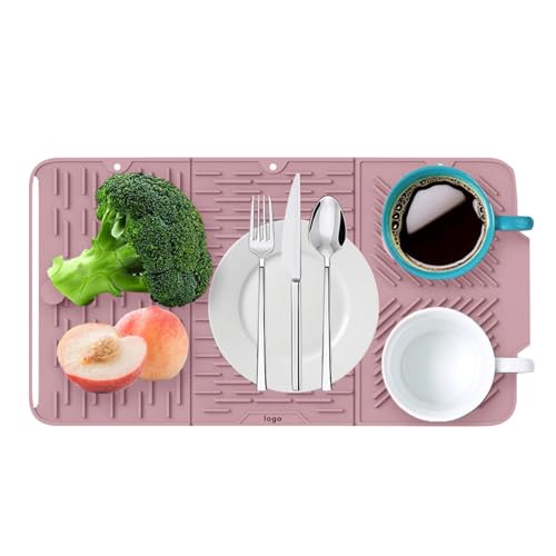 Silicone Dish Drying Mat - Dishes Drying Mat | Heat-Resistant Drying Mat for Cutlery Thickened Drying Pad, Insulated Pot Mat, Flexible and Anti-Slip Coasters