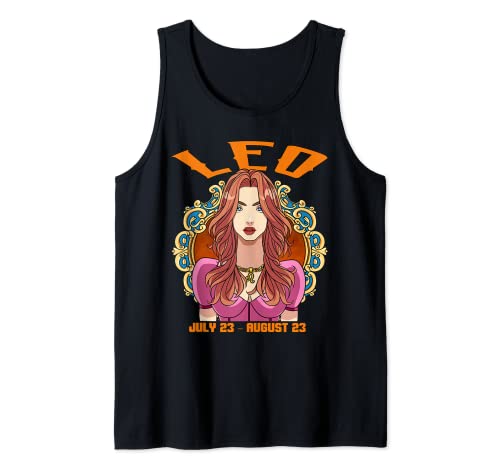 Leo Birthday Girl Astrology Horóscopo Zodiaco Fire Sign Camiseta sin Mangas