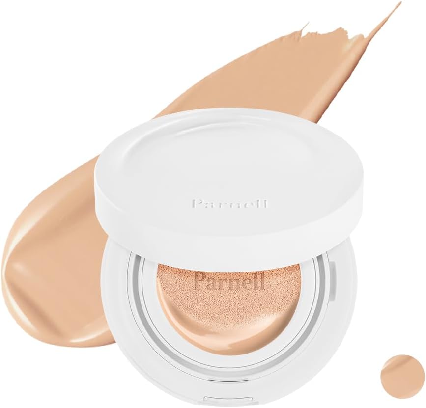 Parnell Cicamanu Serum Cushion - Moisturizing Foundation for Soothing, Coverage, Glass Skin and Lightweight for Sensitive and Dry Skin Pearl Skin (0.52 Fl Oz) (23N)