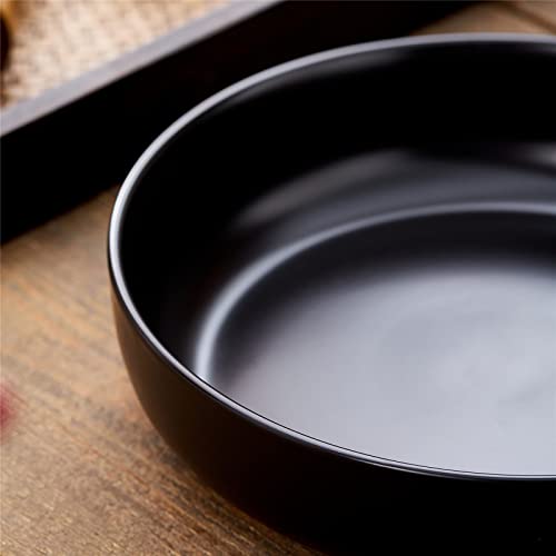 10" Large Serving Bowl, 2.8 Quart Big Salad Bowl, Porcelain White Pasta Bowl, Sturdy Mixing Bowls, Matte Soup Bowl For Family Kitchen,Microwave & Dishwasher Safe (Black) #TOP1
